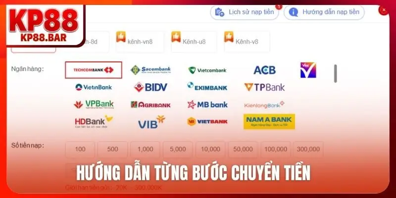 Nạp tiền KP88 Hướng dẫn từng bước chuyển tiền